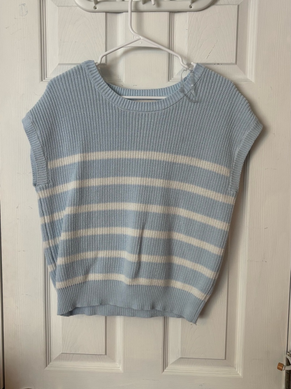 Francesca's Light Blue & White Striped Vest - ORIGINAL PRICE @ $40.00
